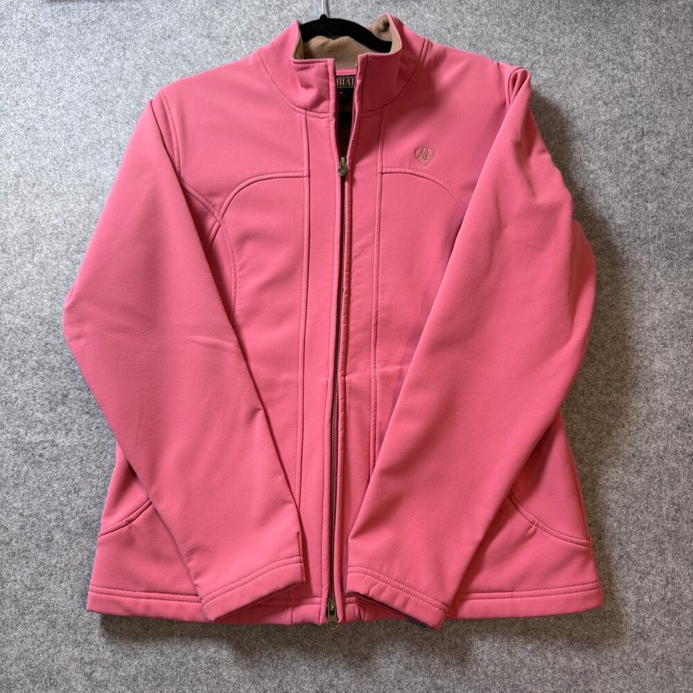 Ariat Pink Softshell Fleece Lined Jacket Women's Large Full Zip Western